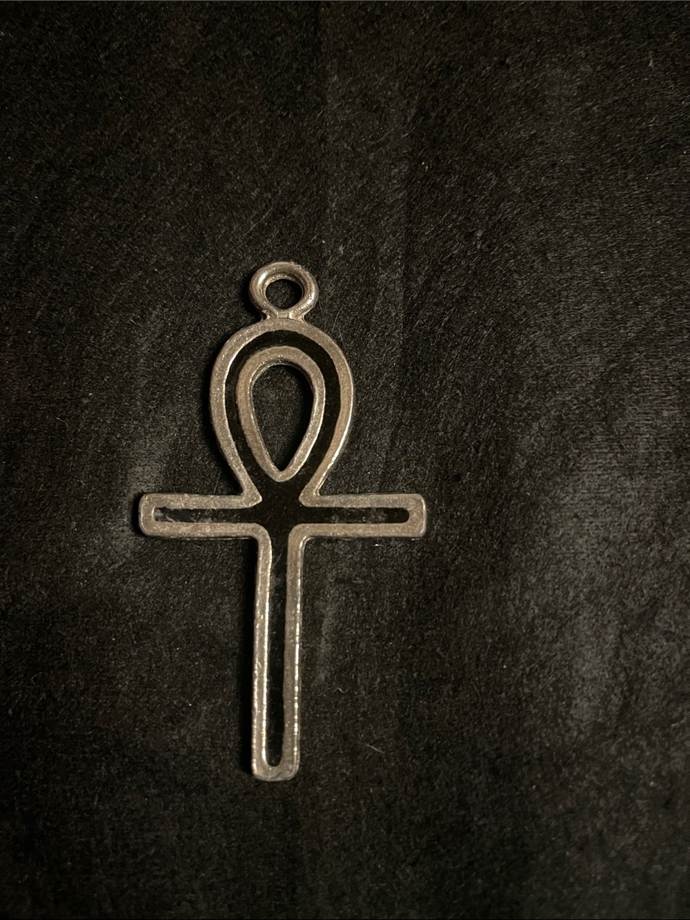 Silver and black Ankh Pendant Charm-no chain included
